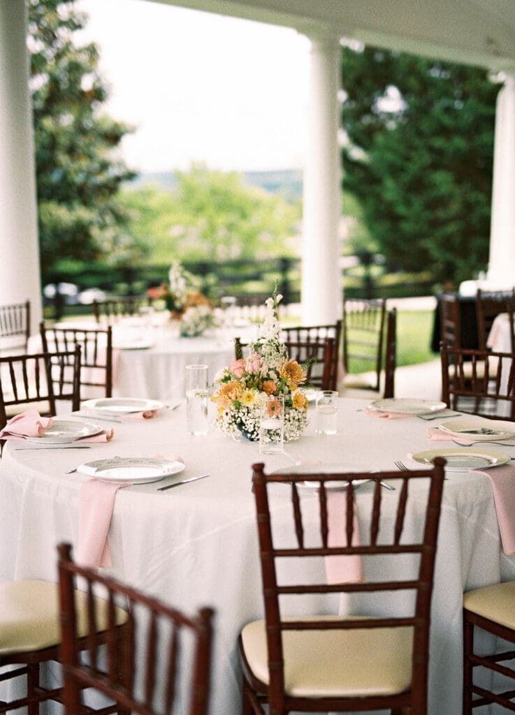 reception details captured on film with timeless tones