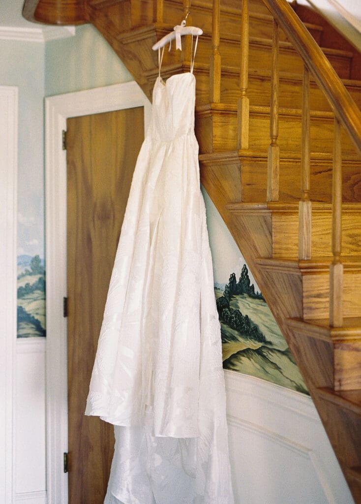 film vs digital wedding photography. wedding dress hanging film photography in tennessee